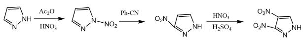硝基吡唑合成反應方程式